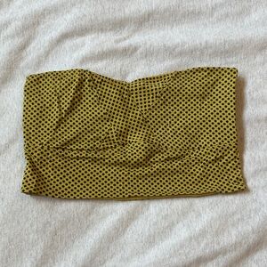 Free People Yellow Polka Dot Strapless Bandeau Top